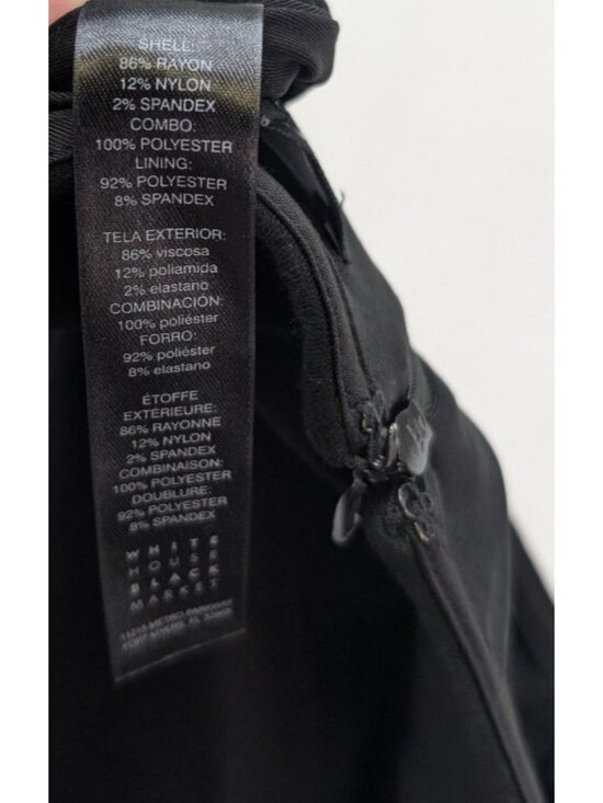 White House Black Market Women's Skirt Size 2 Black Stripe Stretch Knit Pencil - Picture 11 of 15